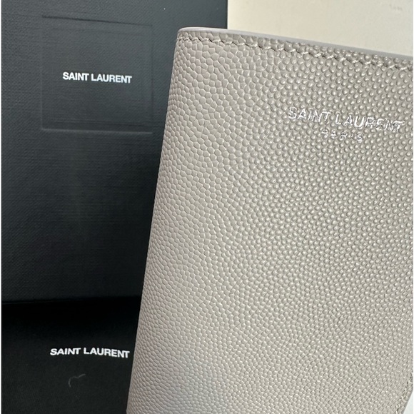 Saint Laurent YSL Bi-fold Wallet Leather Gray - Picture 6 of 9